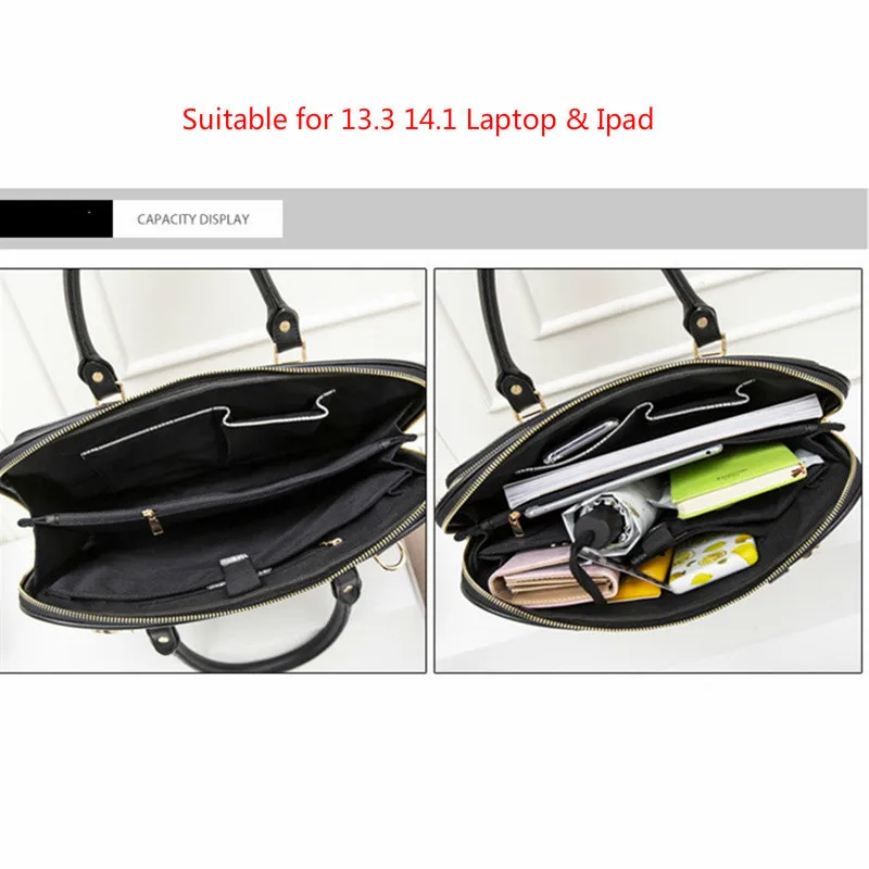 

Volasss Fashion Leather Women's Handbag For Female Shoulder Bags Ladies Briefcase Designer Work Bag Women Luxury Laptop Handbags