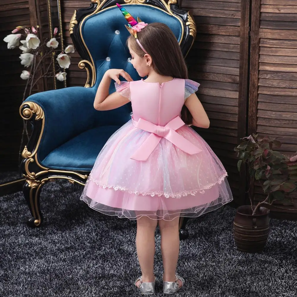 BH- 756A # детское платье с цветами для девочек Короткое бальное цвета шампанского