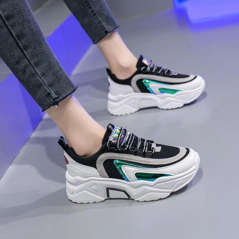 

2020 new ladies spring and autumn breathable fashion thick bottom small white shoes students non-slip wear sneakers