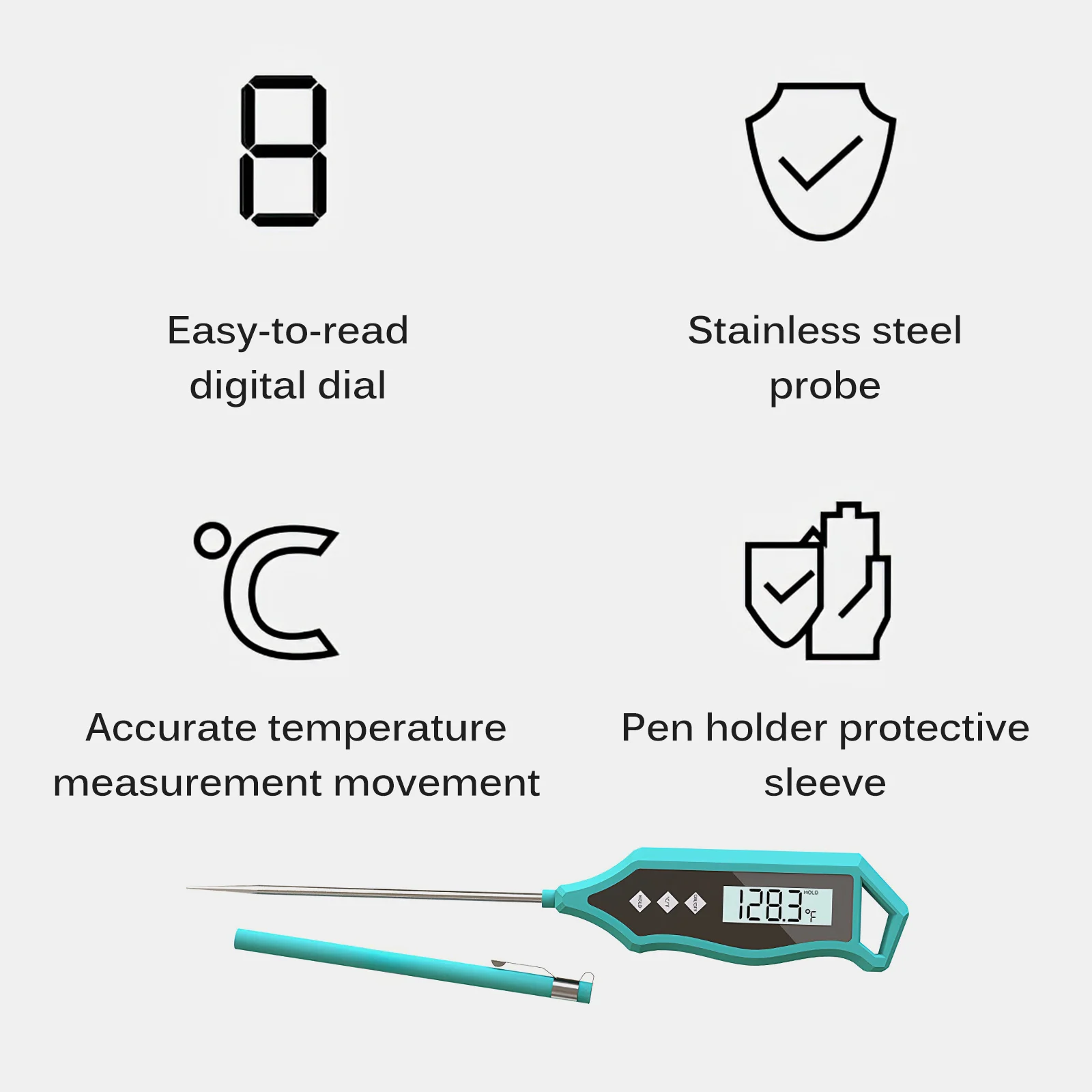 

Kitchen Digital BBQ Food Thermometer Meat Cake Candy Fry Grill Dinning Household Cooking Thermometer Gauge Oven Thermometer Tool