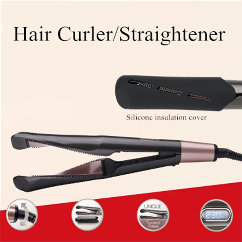 2 в 1 выпрямитель для волос и бигуди керамические пластины с покрытием
