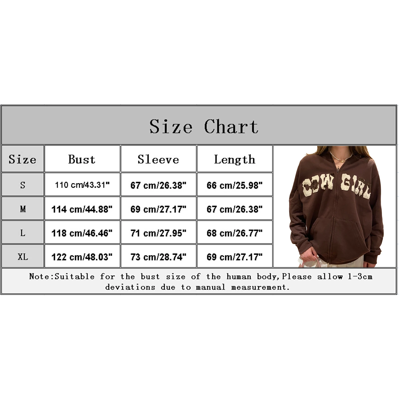 

2021 New Autumn Hoodies Coats Women's Brown COWGIRL Print Sweatshirts Pockets Jacket Clothing Femme Hooded Zipper Outwear