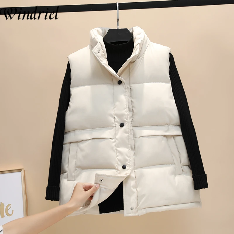 Windriel Осенние Теплые Жилеты женские однотонные зимние короткий жилет женский