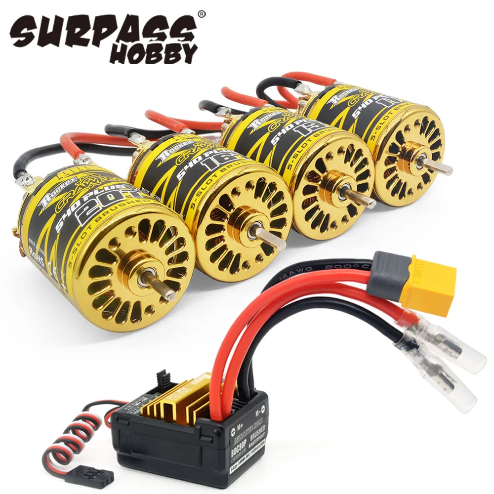Машинка с щеточным двигателем SURPASS HOBBY 540PLUS V2 11T 13T 16T 20T 80A ESC для TRAXXAS Tamiya Kyosho 1/10 1/12 RC |