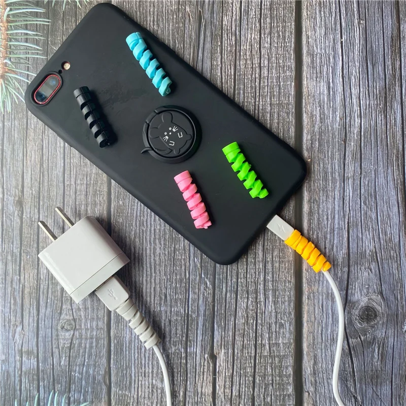 

Spiral Cable protector Data Line Silicone Bobbin winder USB Protective Charging
