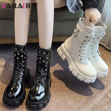 SARAIRIS Brand New Fashion INS Hot Women Motorcycle Boots Platform Chunky Heels Female Ankle Booties Street Cool Casual Shoes