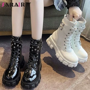 sarairis brand new fashion ins hot women motorcycle boots platform chunky heels female ankle booties street cool casual shoes free global shipping