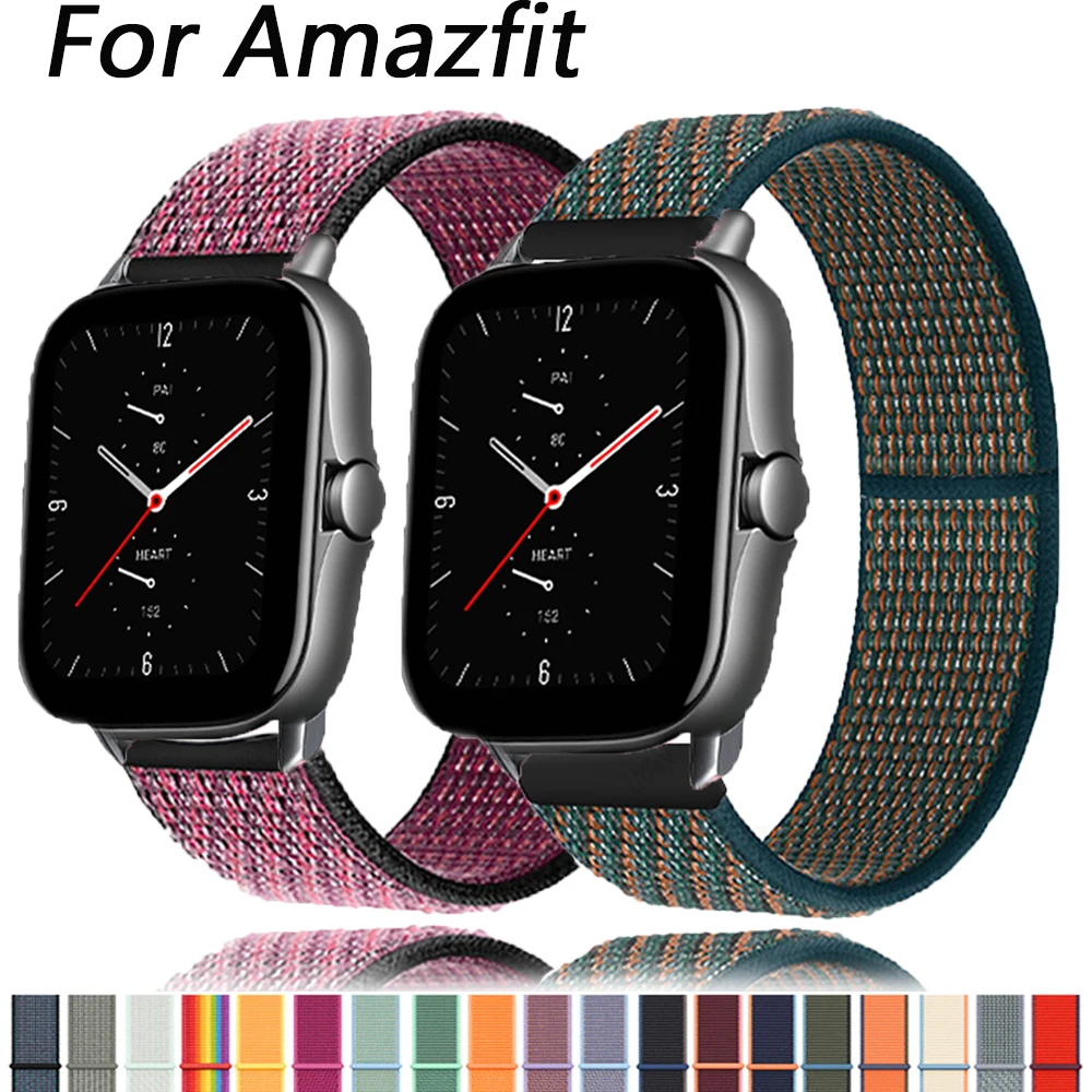 Nylon Loop Straps For Xiaomi Huami Amazfit GTS/GTS 2 Mini/GTR 42MM Smart Watch Band Woven Wristband For Amazfit Bip S/Bip U Lite