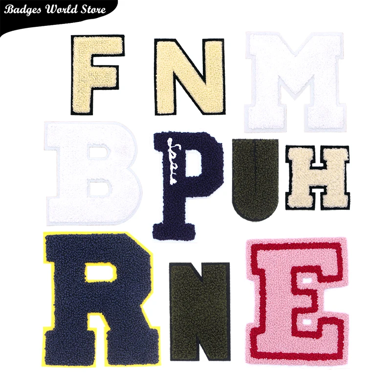 

Letters L M E N R P H U Word Chenille Icon Towel Embroidery Applique Patches For Clothing DIY Iron on Badges on the Backpack