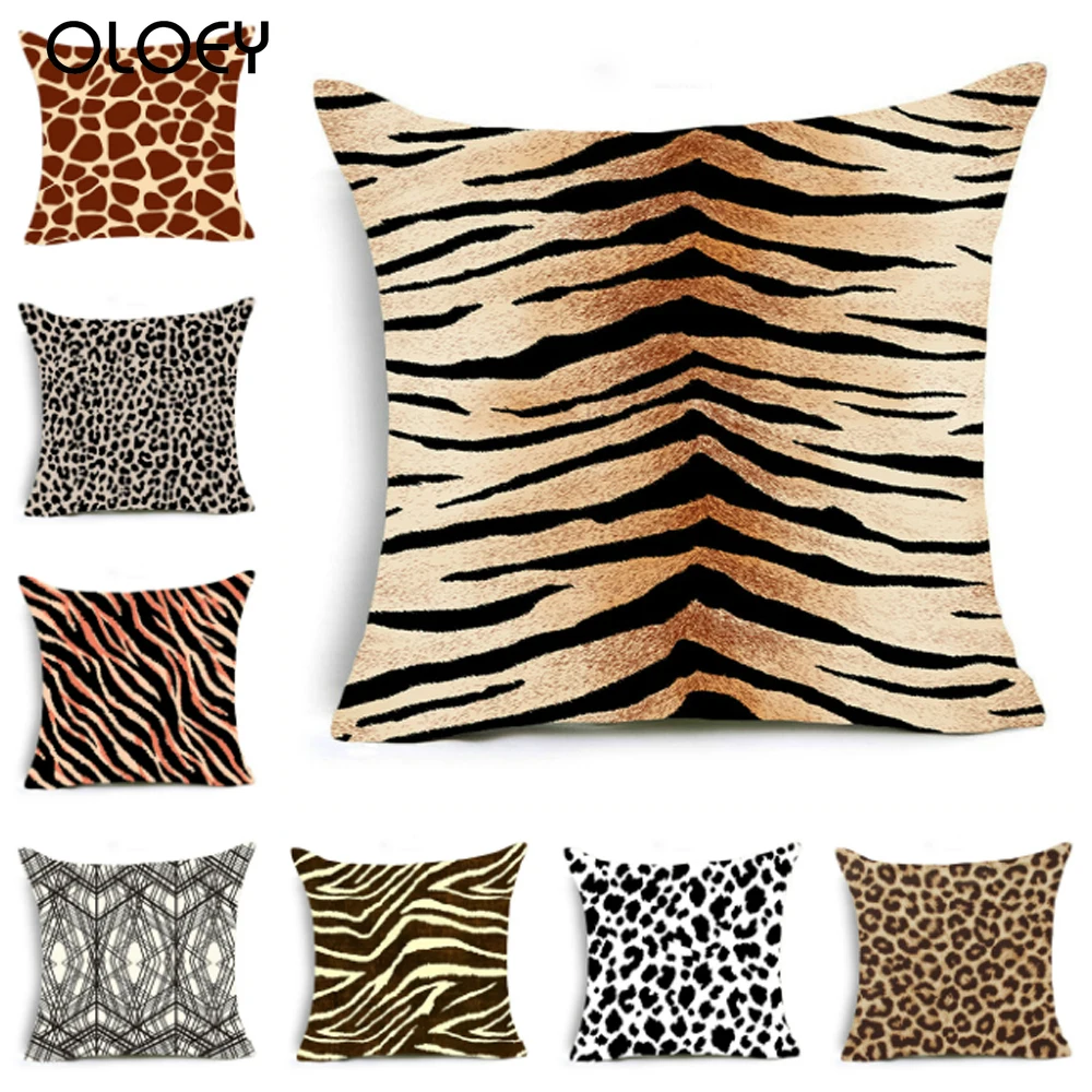 Полиэстеровый чехол для подушки с леопардовым принтом животным рисунком