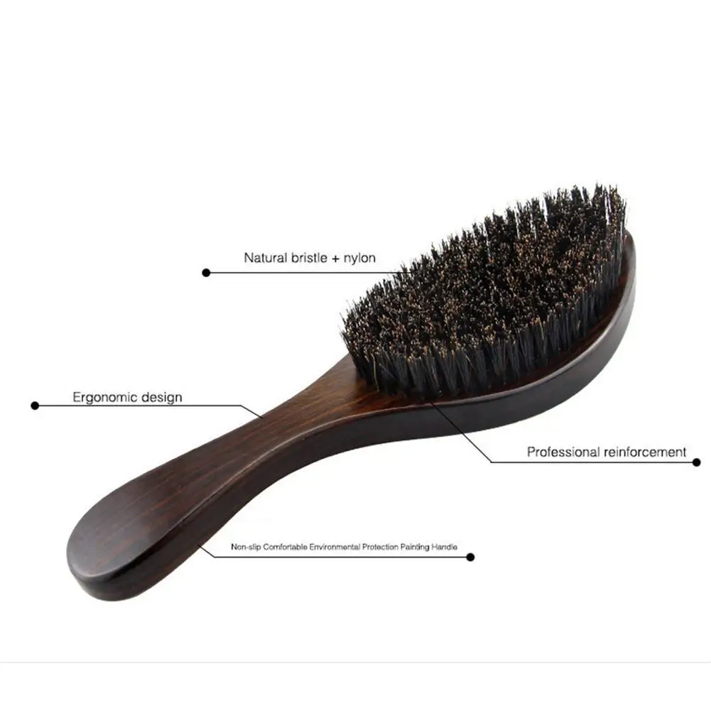 

Men Boar Bristle Beard Mustache Combs Hair Brush Wood Handle Boar Mustache Styling Detangling Straightener For Beard Comb