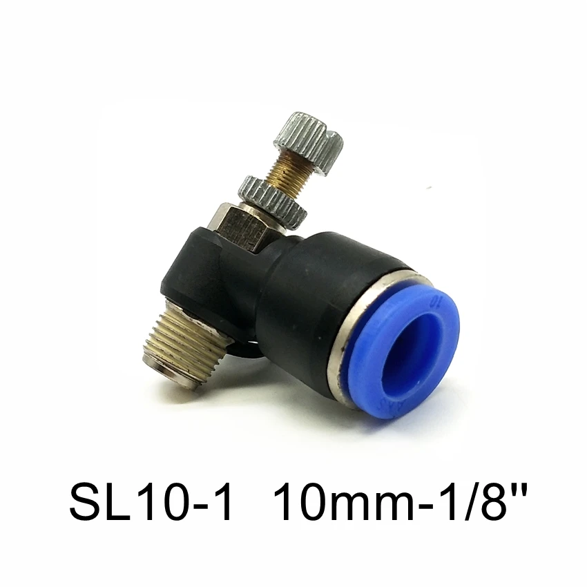 10шт/лот Пневматические фитинги G1/8 Трубка 4мм 6мм 8мм 10мм Гнутые соединительные клапаны скорости подачи воздуха.