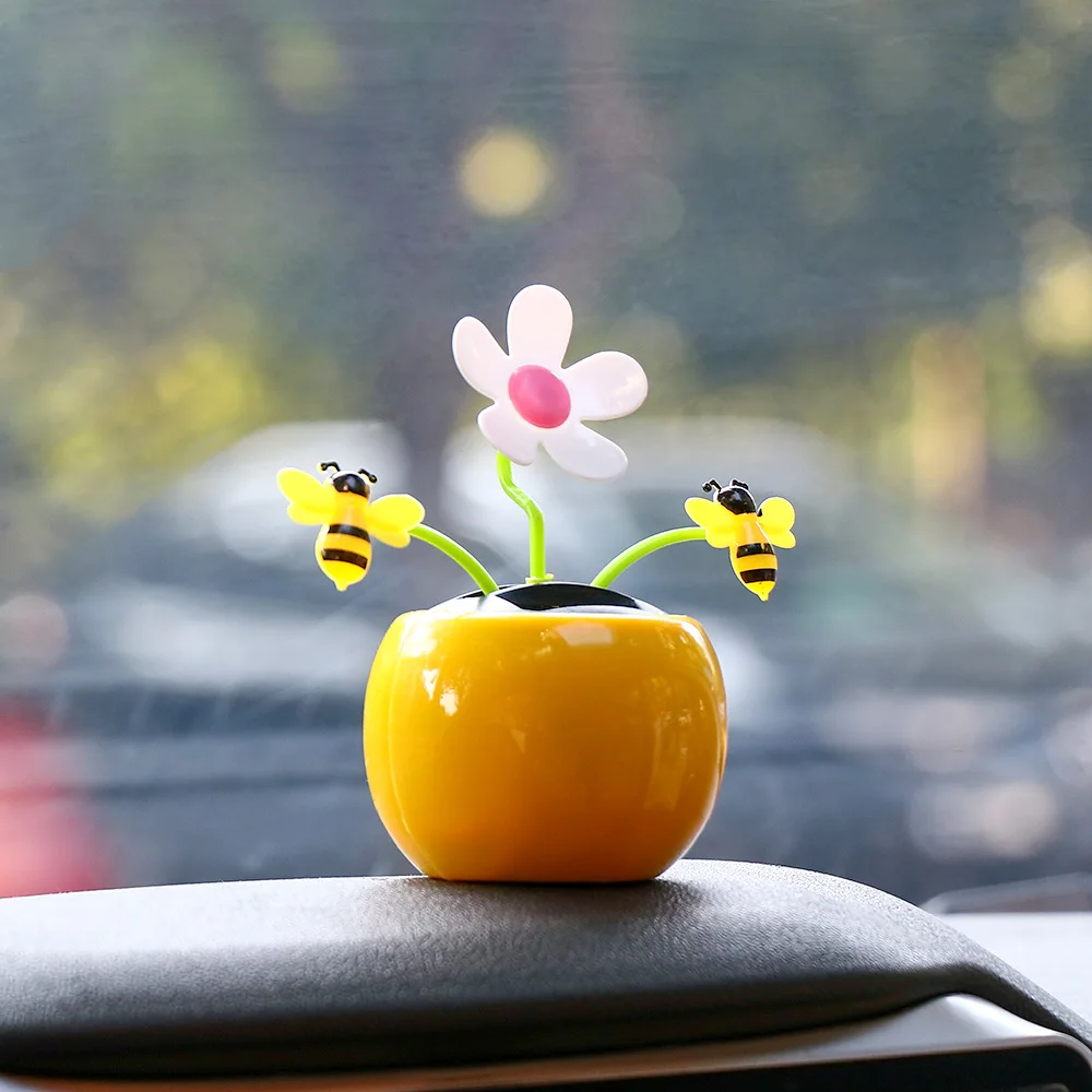 Модный танцующий цветок на солнечной энергии Подсолнух качели с Пчелой игрушки