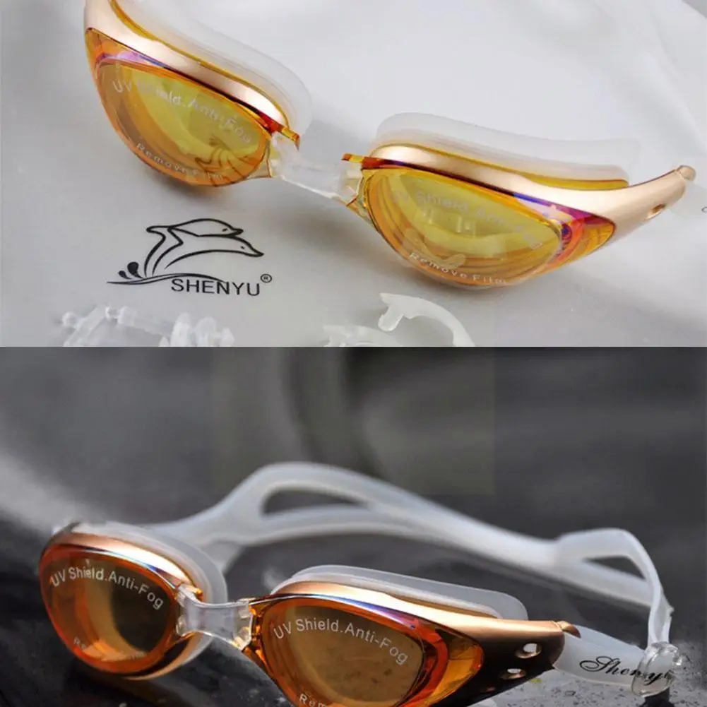 

Очки для плавания для мужчин и женщин, Профессиональные противотуманные очки при близорукости, P0T2 s, водонепроницаемые, силиконовые, для бас...