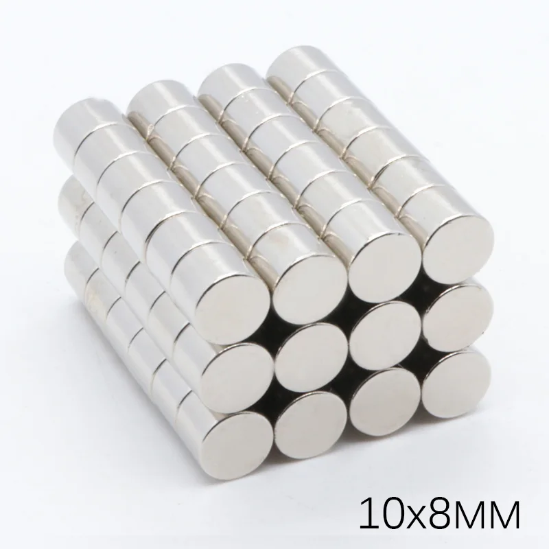 

50pcs 10x8mm N35 NdFeB Super Strong Round Neodymium Magnets Craft Rare Earth Powerful Magnet 10*8 mm Advertising magnet
