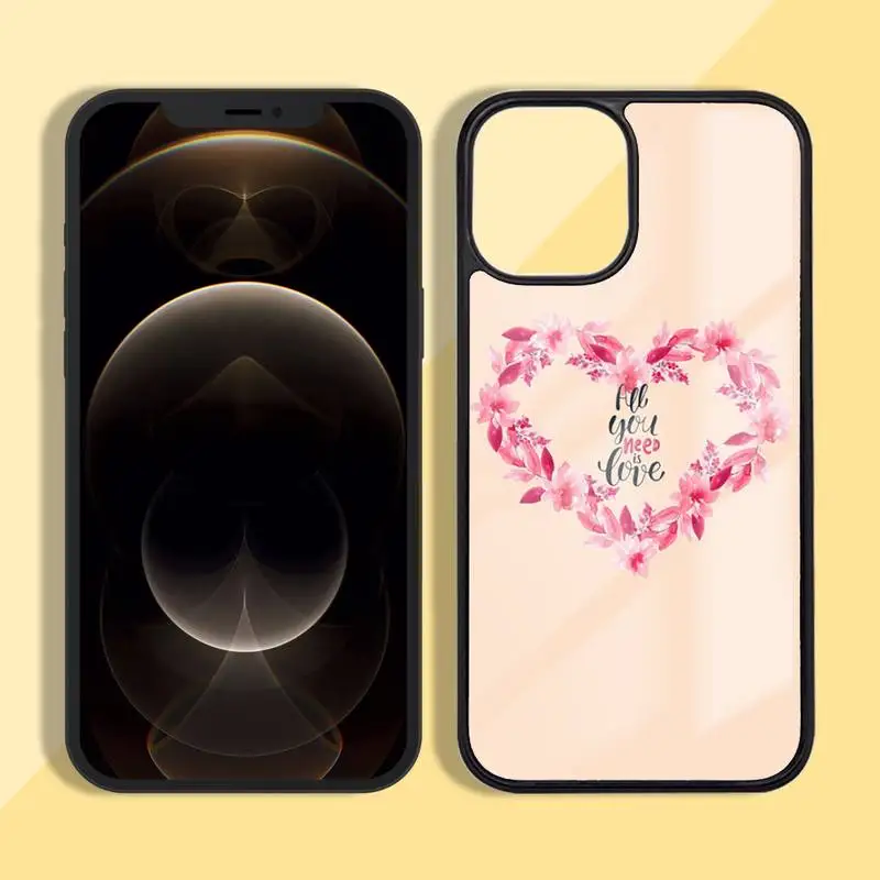 

Simple text love Phone Case Silicone TPU+PC For iPhone 11 12 mini Pro MAX 6 7 8 Plus X XR XS