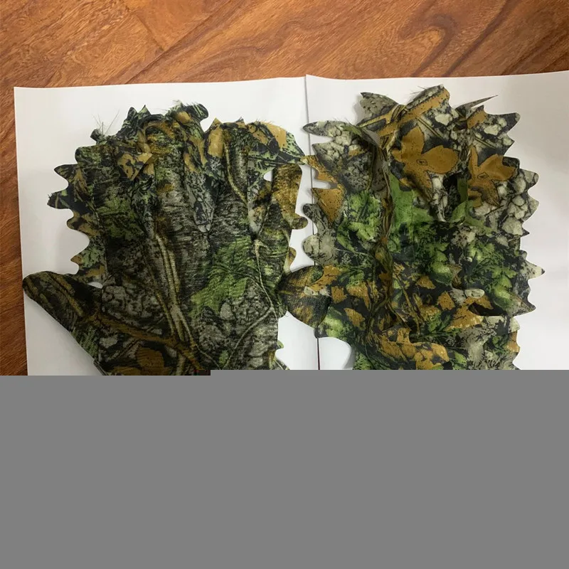 Перчатки с лазерной резкой кленовые листья бионические камуфляжные для стрельбы