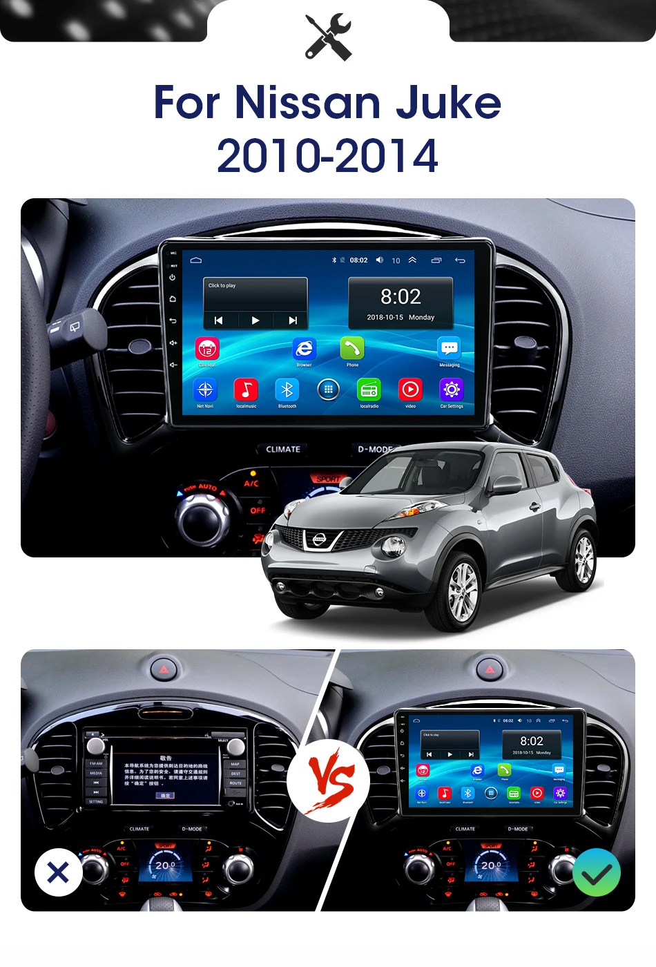 JMCQ " 4G для Nissan Juke 2010- автомобильный радиоприемник DSP Android плеер gps Navigaion мультимедийные видеоплееры стерео с рамкой 2 din