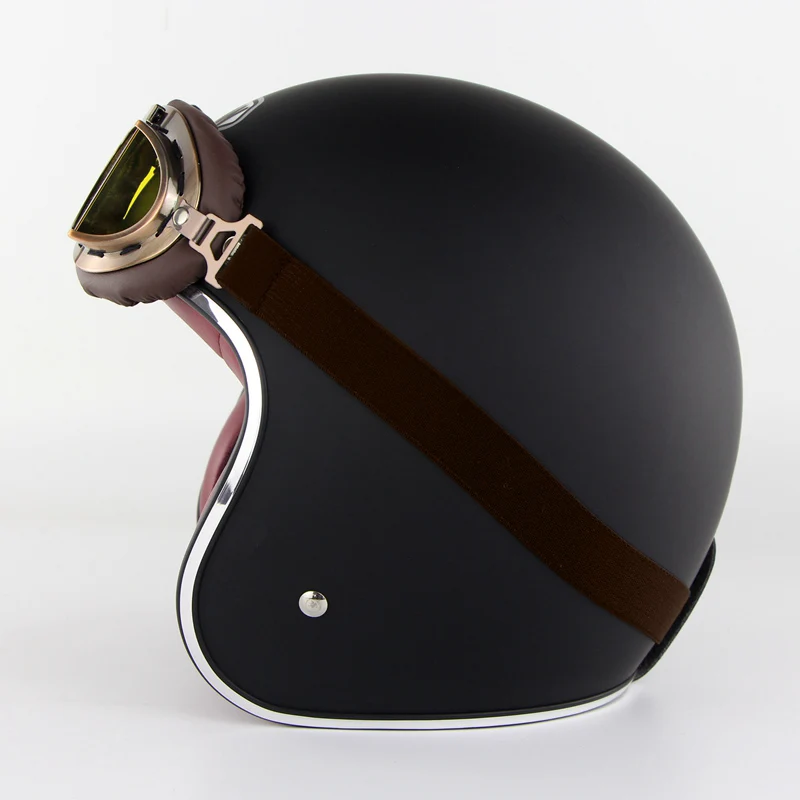 

Outdoor Retro Vintage Cruiser Helmet Personalized Motorcycle Cafe Race 3/4 Open Face Helmet Multiple Protect Motocross Goggles