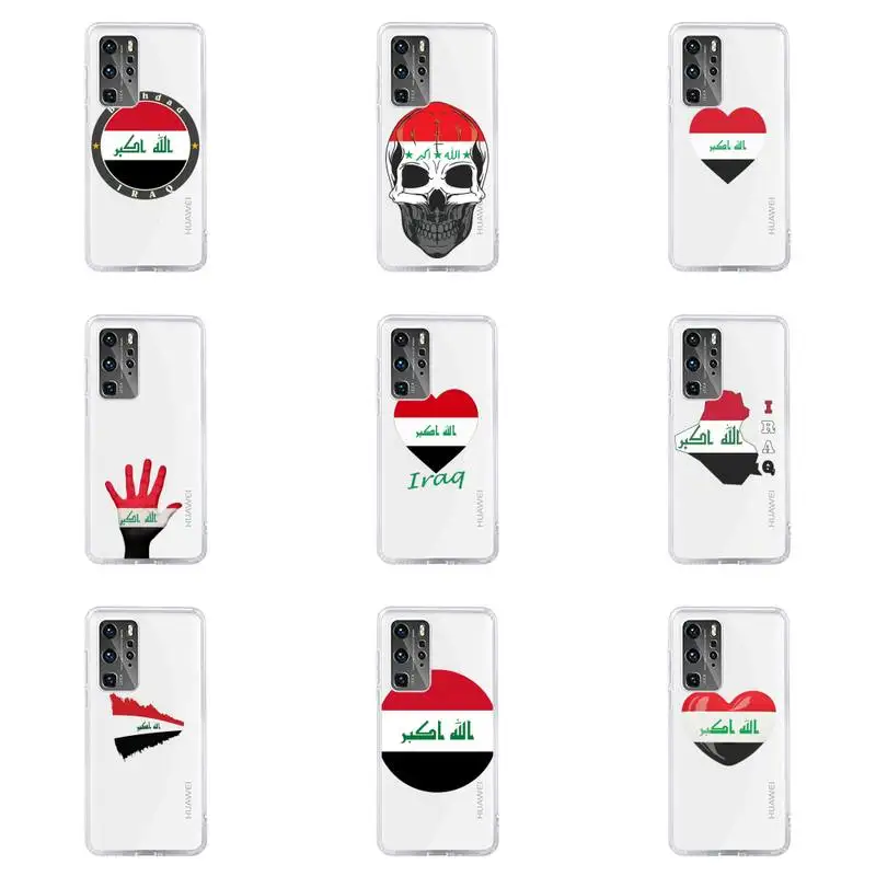 

Iraqi flag Phone Case For Huawei P40 P30 P20 Mate Honor 10i 30 20 i 10 40 8x 9x Pro Lite Transparent Cover