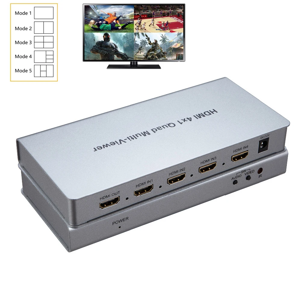 Совместимому с HDMI Multiviewer 4X1 экран разветвитель Совместимость бесшовные