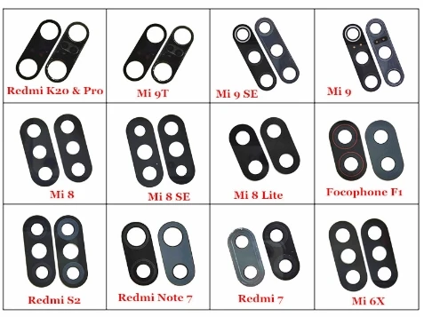 Стеклянные линзы для задней камеры с наклейкой 50 шт. запасные части Xiaomi Mi 9 8 Lite Se A1
