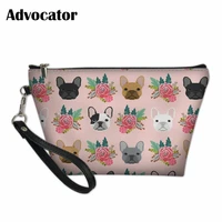 advocator french bulldog pattern cosmetic cases toiletry bag women zipper makeup pouch travel organizer cosmetiquero mujer