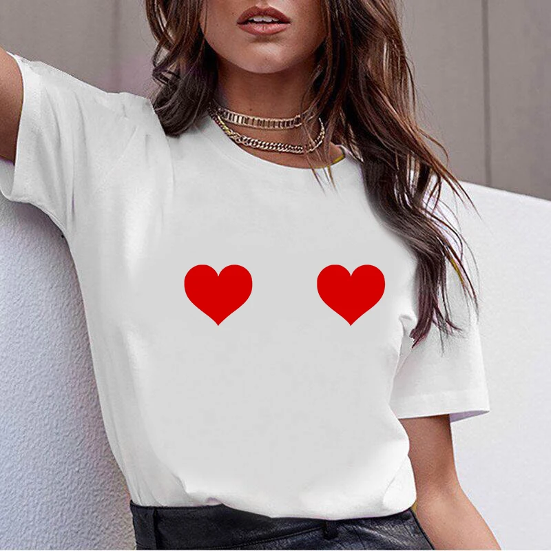 

2020 Women Summer Funny Tops Casual Fashion Print Boobs T-shirt Female Boobs Sexy Design T shirt Short Sleeve O-neck Clothes