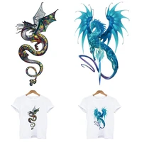 flying dragon sword anime heat thermo stickers stripes iron on transfers for clothing thermoadhesive fusible patch free shipping