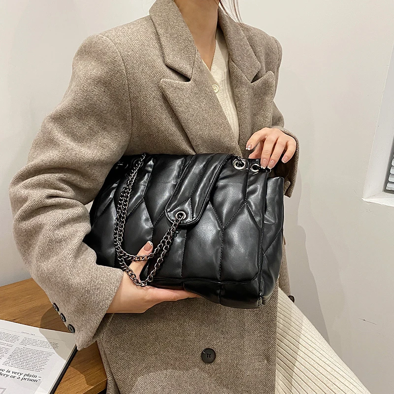 

Стёганая дизайнерская женская сумка-тоут на цепочке, 2021