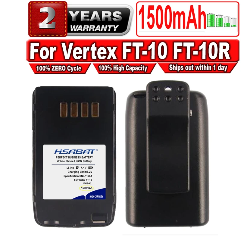 

HSABAT 1500mAh FNB-41 FNB-42 Аккумулятор для Vertex FT-10 FT-10R FT-40 FT-40R FT-50 FT-50R YAESU