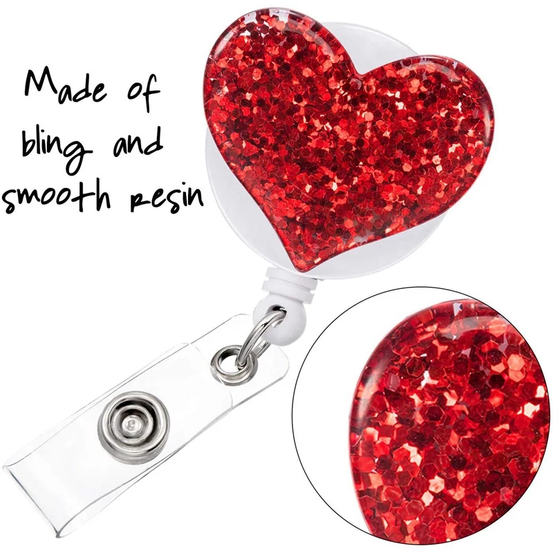 Выдвижной Значок клип с зажимом аллигатора значок ID Bling Love выдвижной кронштейн 10