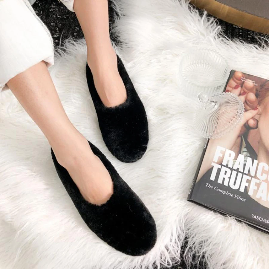 Prova Perfetto/женские лоферы на плоской подошве с натуральным мехом Шерстяные теплые