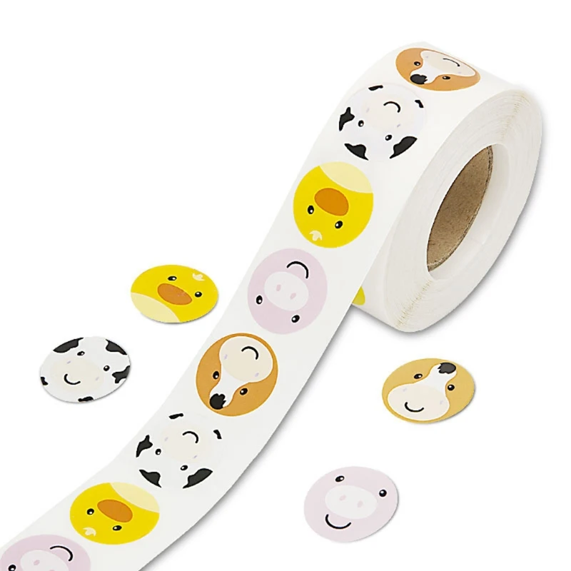 

1 Roll Cartoon Animal Stickers Adhesive Tape Child Teacher Reward Sticker Gifts