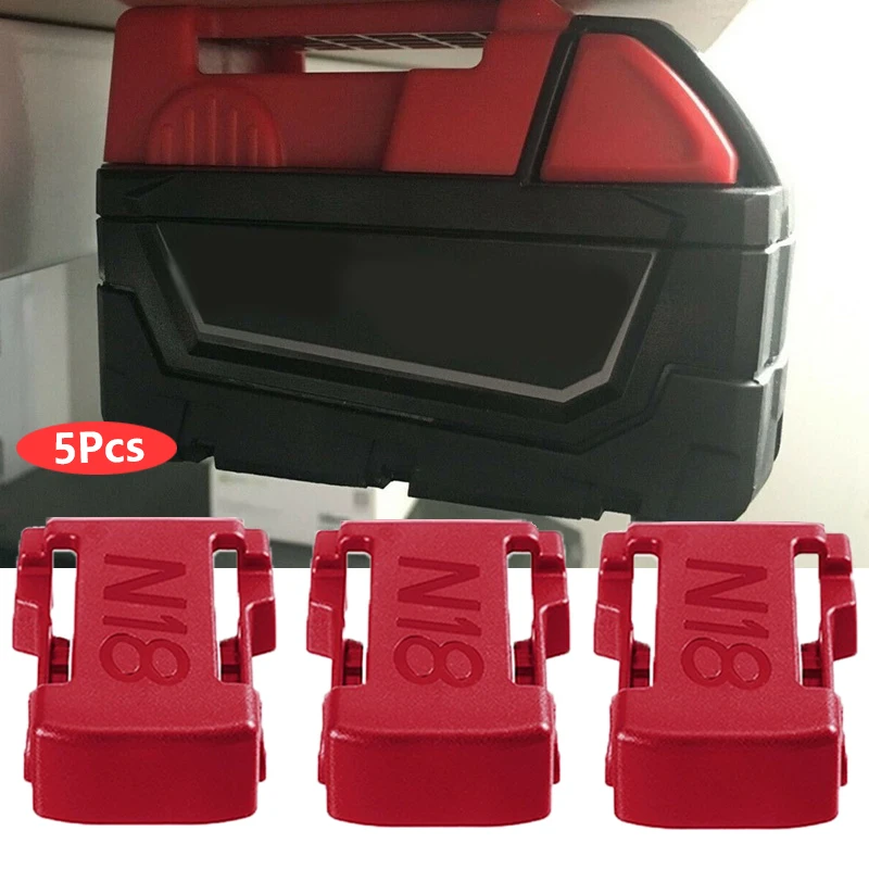 

5Pcs/Set 18V Battery Mounts Storage Holder Shelf Rack Slots 18V Battery Mount Bracket Slots for M18