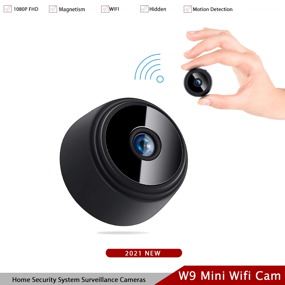 

Миниатюрная Wi-Fi камера Nashone W9 для домашней системы безопасности, беспроводная комнатная камера s с Wi-Fi для телефона