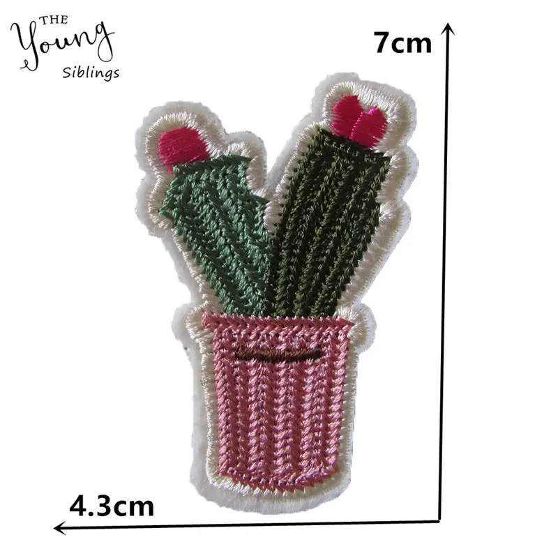 Высокое качество Блестки кактус клей аппликация вышивка нашивки с полосками DIY