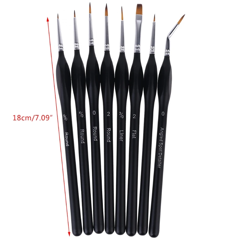 

8pcs/set Professional Nylon Brush Fine Hand Painted Hook Line Pen Watercolor Oil Acrylic Painting Art Supplies