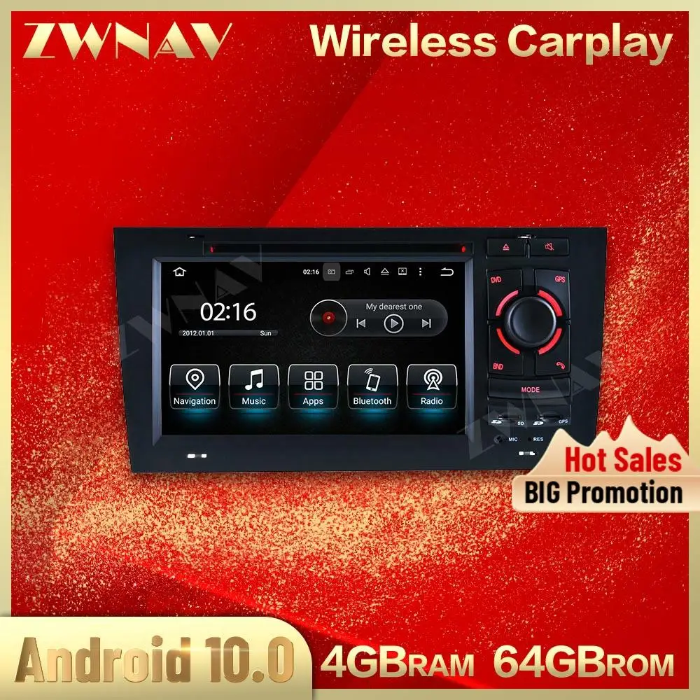

4G+64GB Android 10.0 screen Car multimedia player For Audi A6 1997 1998 1999-2004 GPS Navi Auto audio radio stereo IPS head unit