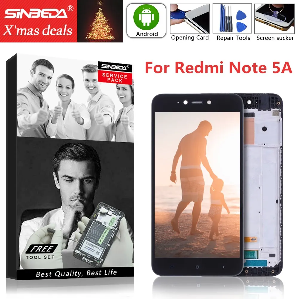 5 &quotAAA + для xiaomi redmi Примечание 5a ЖК дисплей сенсорный экран с рамкой дигитайзер