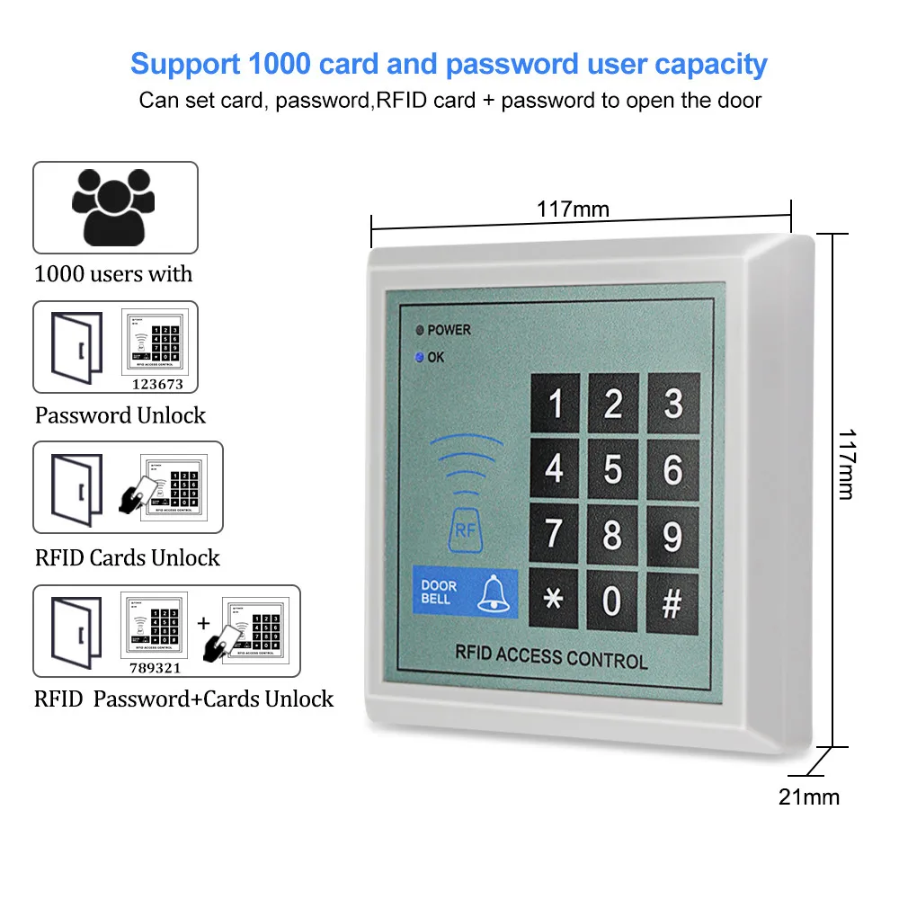 Система контроля допуска к двери комплект беспроводной RFID считыватель