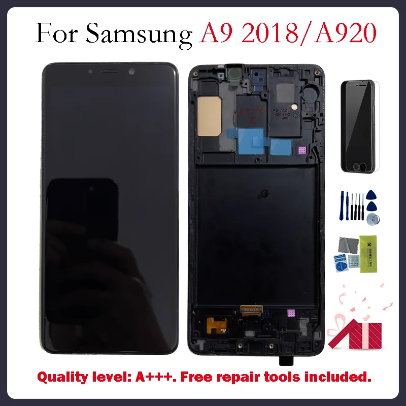 ЖК-дисплей Super AMOLED 6 3 ''для Samsung Galaxy A9 2018 A920 A920F SM-A920F/DS сенсорный экран
