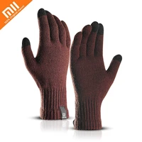 xiaomi knitted glove men winter hand warmer touch screen full fingered mittens outdoor skiing fishing cycling wrist gloves male
