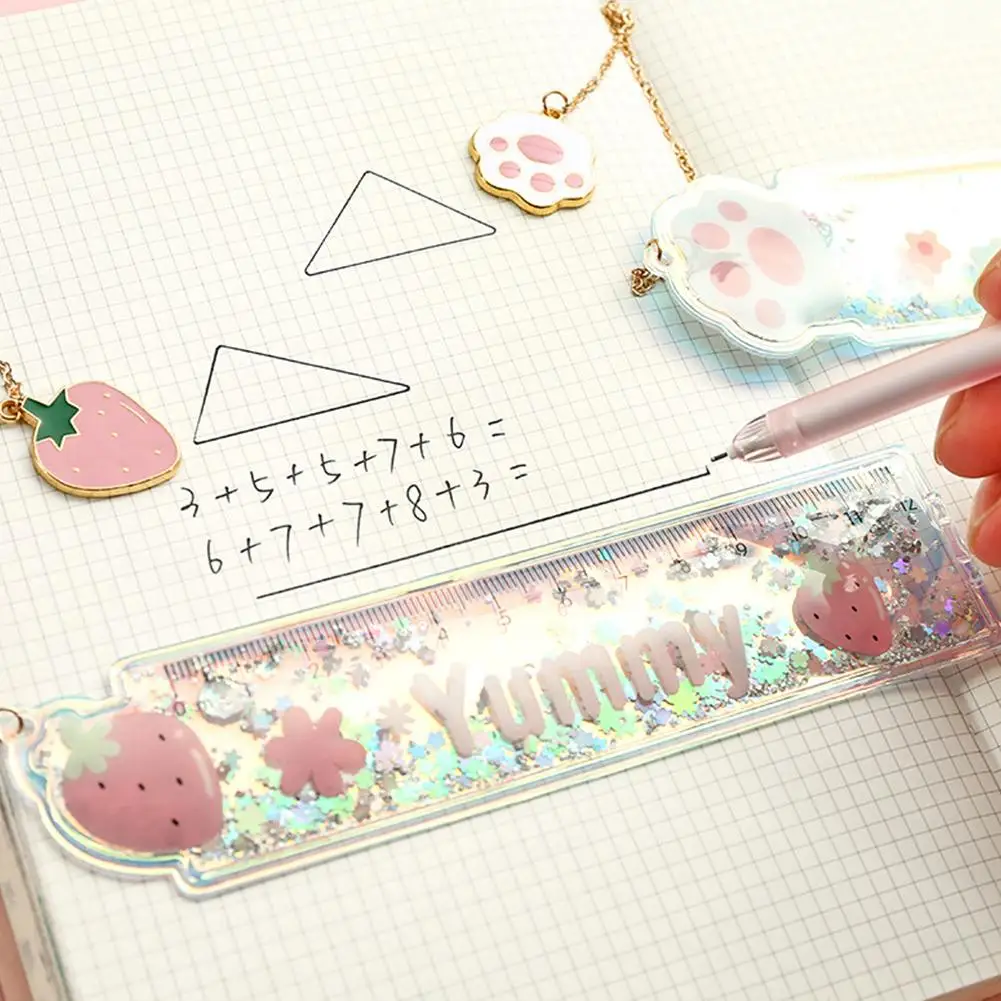 

Paw Rabbit Bowtie Bookmark Drawing Quicksand Ruler Students School Stationery Quicksand Stationery Folding Ruler