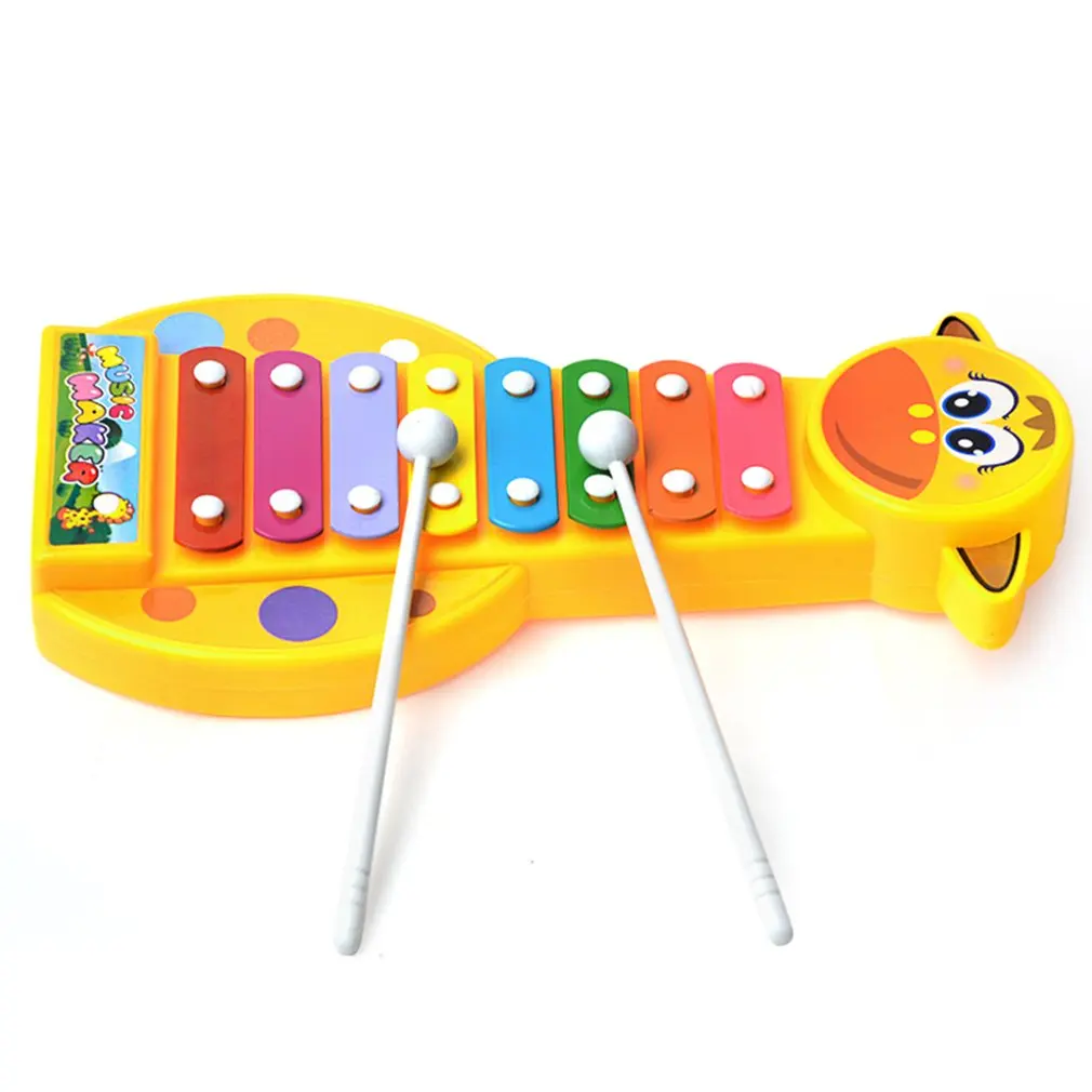 Детский ранний музыкальный инструмент 8 нот милый жираф ручная ножка пианино со