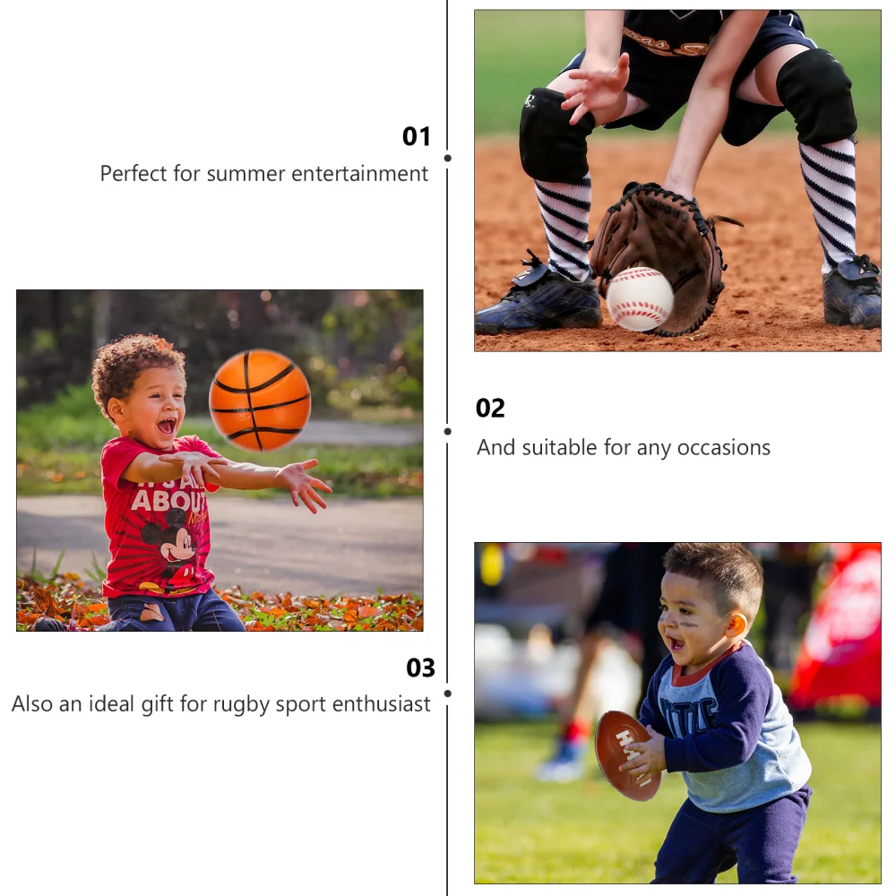 

1 Set PU Children Small Football Basketball Baseball Rugby Toys