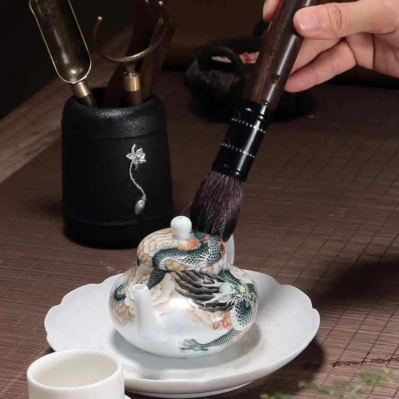 Черная керамика чайная дорога шесть джентльменов черный сандаловый набор