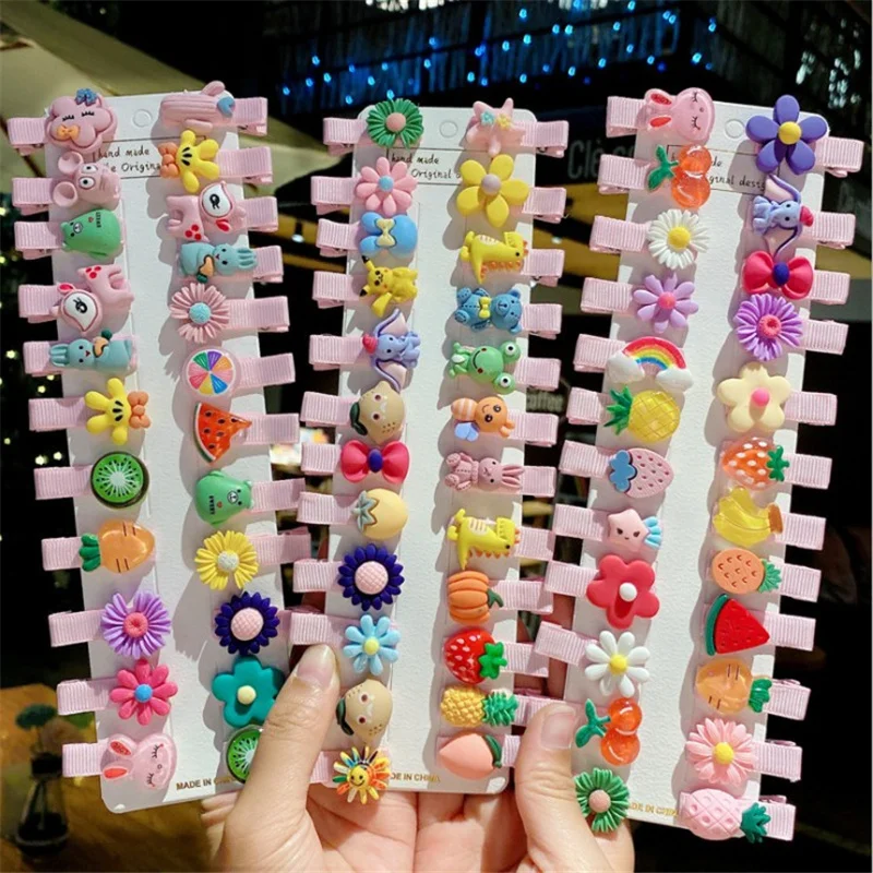 20 шт./лот корейские аксессуары для волос девочек подарок заколка с мультяшными