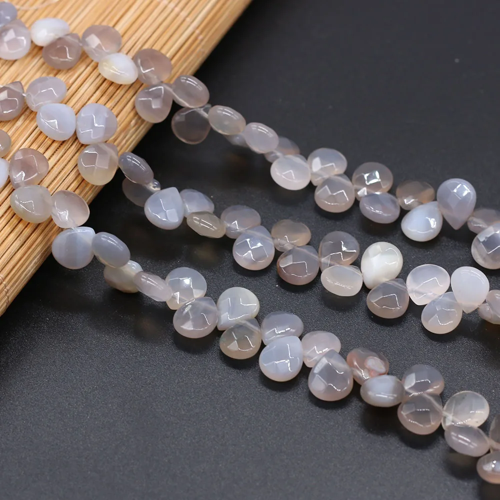 

Small Beads Hole Drop-shaped Faceted Semi-precious Stones Necklace For Jewelry Making DIY Women Bracelet Accessories Long 20cm