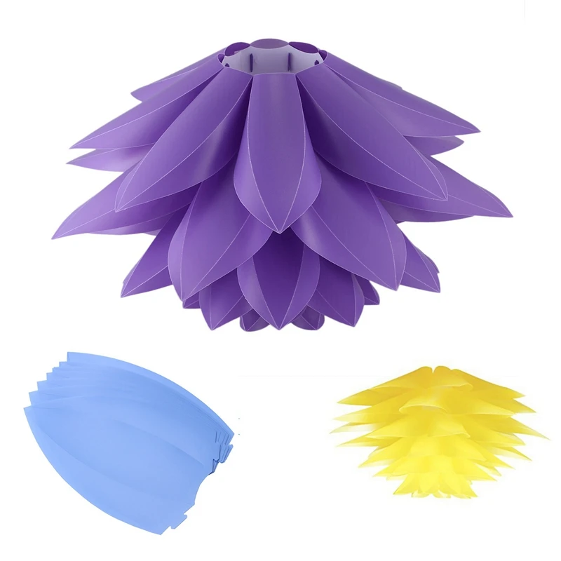 

DIY Lotus Lampshade IQ PP Ceiling Lamp Shade - Pendant Light Shade Christmas Living Room Decor Lighting, DIA:53CM (Purple)
